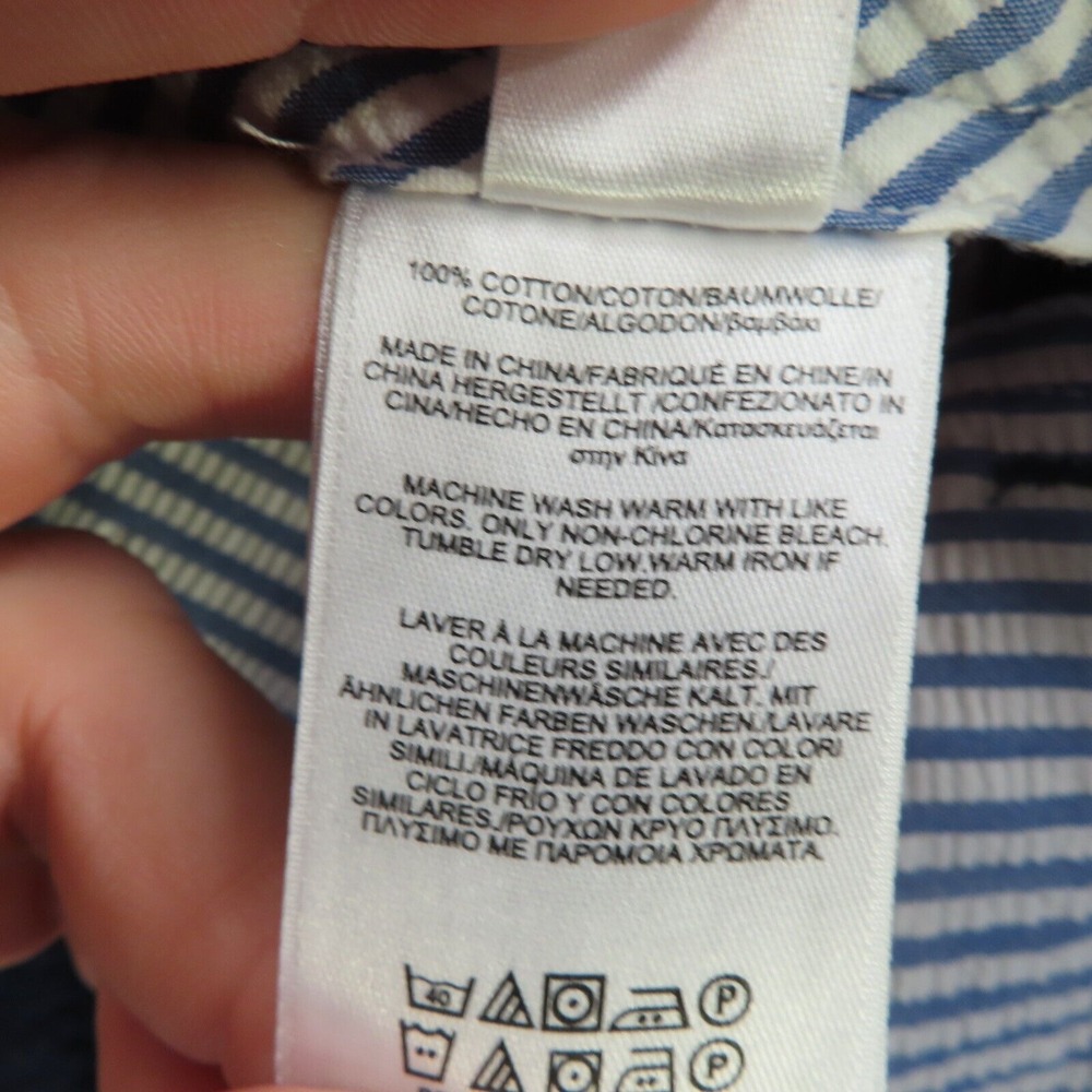Brooks Brothers Shorts Mens 4 Blue Solid Seersucker Cotton Flat Front - Picture 10 of 10